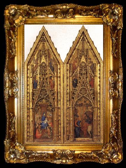 framed  unknow artist Madonna and Child with Saints and Angels and The Crucifixion, ta009-2
